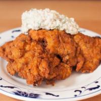 Side Of Fried Chicken (2Pcs) · 2 pieces of our famous fried chicken. Boneless, breast meat with our orange dot sauce (pickl...