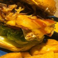 Bbq Chicken Sandwich · Grilled Chicken, BBQ Sauce, Cheddar Cheese, Bacon, Lettuce, Tomato, Tobacco Onions, Chipotle...