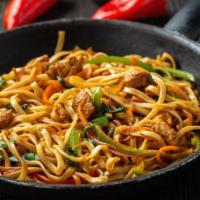 Chicken Chow Mein · Egg noodles and chicken stir-fried with mixed veggies and a sweet and savory sauce made with...