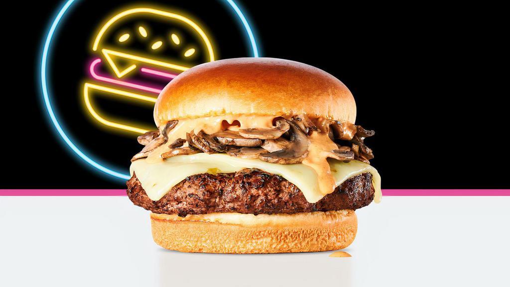 Truffle Burger · Burger, sautéed mushrooms in truffle butter, pepper jack cheese & House Sauce