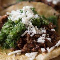 1 Taco Lamb · Anderson Ranch lamb, tomatillo-mint salsa, cotija cheese, house made corn tortillas, Spanish...