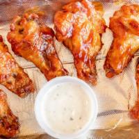 Chicken Wings · Flavors: hot, BBQ, plain, garlic parmesan.
