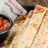 Cheesy Bread Sticks · Breadsticks topped with garlic butter and mozzarella cheese & served with a side of Marinara...