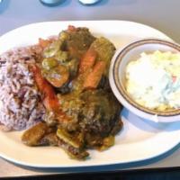 Jamaican  Curry Mutton (Goat) · Goat marinated in spice then simmered in Jamaican curry