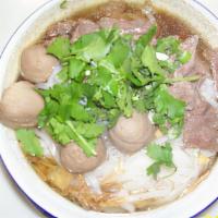 Noodles Soup (Pho Soup) · Choice of meat with noodles, bean sprouts, green onions, cilantro and meatballs.