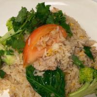 Thai Fried Rice  · The classic fried rice, with Jasmine rice, egg, a slice of tomato, Chinese broccoli, broccol...