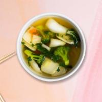 Tofu Vegetable Soup · Mixed vegetables and tofu in a clear broth.