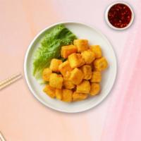 Tofu Tod · Deep fried tofu served with sweet and sour sauce and ground peanuts.