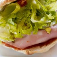 Cured Meat Sandwich · prosciutto + mortadella + salami + prosciutto cotto + auricchio provolone + shaved romaine +...