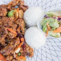 Szechwan Crispy Beef · Crispy deep fried sliced beef with vegetables in Szechwan spicy sauce. Served with fresh sal...