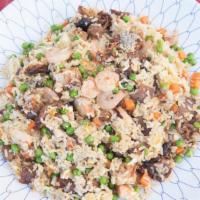 House Fried Rice · Combined with chicken, beef, pork, and shrimp.