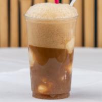 Root Beer Float (20Oz) · Gourmet vanilla ice creams scooped into a cup.  You pour your root beer pop over it as much ...