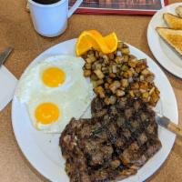 Ribeye Steak (8 Oz) & 2 Eggs · 