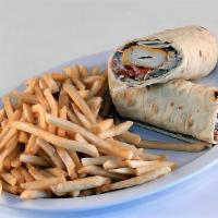 Chicken Sandwich · Our chicken kabob, wrapped in lavash bread with tomato, onion, and our special sauce. Choice...
