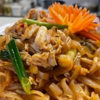 Pad Thai · Small rice noodles stir fried with egg, bean sprouts and house pad thai sauce.