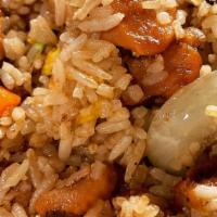 R7 Teriyaki Chicken Fried Rice · With onion, green onion, pea, carrot and egg.