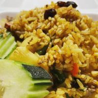 R5 Pineapple Fried Rice · Fried rice with pineapple, carrot, raisins, onion, roasted cashews nut and a touch of yellow...