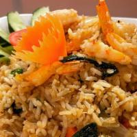 R2 Japanese Fried Rice · Fried rice with onion, green onion, pea, carrot and egg.