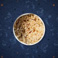 Brown Rice · Freshly steamed brown rice.