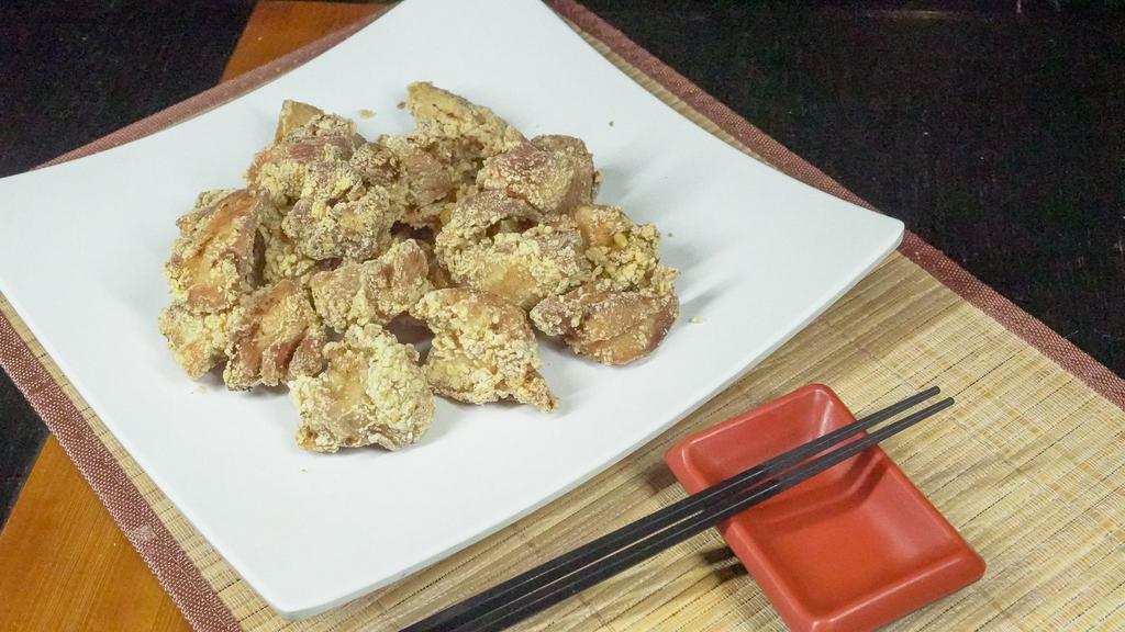 Bogo Fried Chicken Karaage 1 Lb · Deep-fried with cornstarch Marinated soy ginger, chicken. *Add one to the cart and we will automatically include the additional one more order