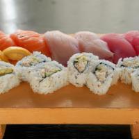 Nigiri & Roll Set · 6 pieces and 1 roll. Real crab California roll 8 pieces, salmon 2 pieces, hamachi 2 pieces, ...
