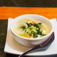 Vegetable Miso Soup · Potato, carrot, green bean, tofu, wakame, green onion, miso soup