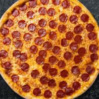 Crispy Pepperoni Pizza · Pepperoni and a lot of it.