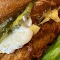 Chick'N Bakon Ranch · Original fried chick'n, lettuce, tomato, pickle, melted cheese, bakon, housemade dill ranch....