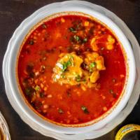Menudo Rojo · Our traditional Mexican soup is made with beef tripe in broth with a red chili pepper base. ...