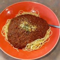 Spaghetti Pasta · Served with garlic bread, Dinner Salad.
Dressing Choice: Ranch, Italian, Thousand, Caesar, H...