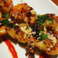 Grill Shrimp Skewer · marinated & glaze with honey.