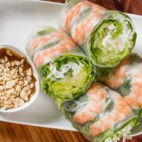 Fresh Spring Rolls · vermicelli noodles, romaine, sprouts, and mint rolled in rice paper. Choices: nem nuong saus...