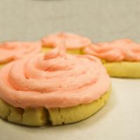 Sugar Cookie · Topped with our pink sweet almond frosting! Delivered chilled.