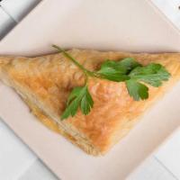 Spanakopita · Spinach, feta, and puff pastry.