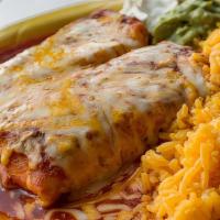 3 Enchiladas Special · Cheese with red sauce, chicken with cheese sauce, beef with green sauce. Topped with sour cr...