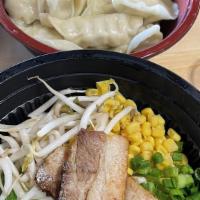 Tonkotsu Ramen (Classic Cream Pork Broth) · Yellow egg noodles, bak choy, bean sprout, pork belly, egg, green onion, corn.