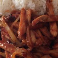 Beef & Pork Teriyaki Combo · Comes with steam rice and salad.