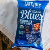 Late July Summer Time Blues · Lightly salted multigrain chips made with organic whole ground blue corn with other crunchy ...