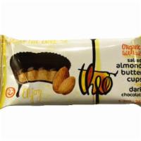 Theo Dark Chocolate Almond Butter Cups · Coated in rich, dark chocolate and filled with creamy almond butter.