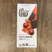 Theo Cherry Almond Dark Chocolate Bar · 