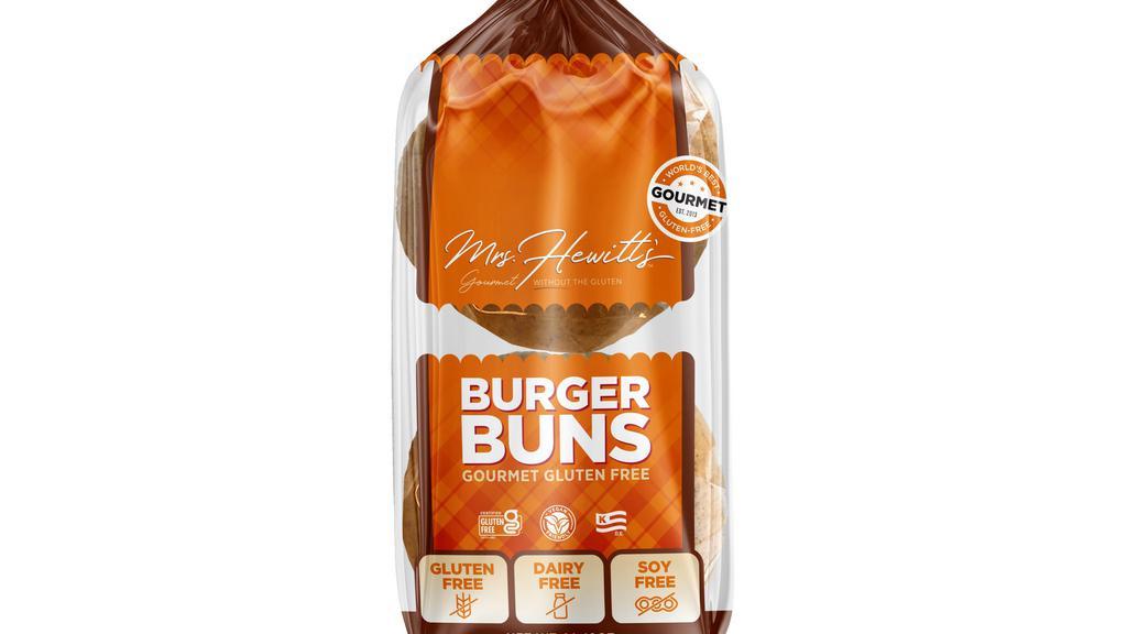Burger Buns · Mrs. Hewitt's famous burger buns are used in restaurants across the Rocky Mountain region. They are gluten free and vegan friendly. Make your favorite burger or sandwich! 4-buns per bag.