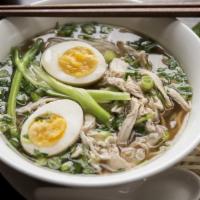 Pho Ga · Steamed draper valley farms chicken, soft-boiled egg, rice noodles, green onion, bean sprout...