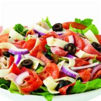 Classic Italian Salad · Pepperoni, salami, capicola, ham, mozzarella, black olives, lettuce, tomatoes, onions, and r...