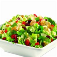 Apple Harvest Chicken Salad · Honey dijon chicken salad, apples, dried cranberries, cucumbers, tomatoes, pumpkin seeds, an...