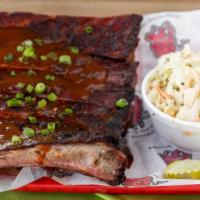 Half Rack St Louis Ribs · One side and soft drink.