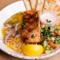 Salmon Bowl · Perfectly Seasoned Grilled Salmon, with Choice of 1 Base. Served with Pita Bread.

Note (Cho...