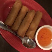 Crispy Spring Rolls (6) · Thinly wrapped with mixed vegetables, crystal noodles and served with a sweet and sour sauce.