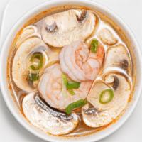 Tom Yum Soup · Medium spicy. Your choice of chicken, shrimp, tofu or vegetable; hot and sour broth, exotic ...