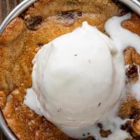 Fired Pookie (540/560 Cal) · Chocolate chip cookie or macadamia nut cookie dough topped with vanilla bean ice cream.