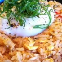 Vegetable Fried Rice · Regular or double portion. Vegetable fried rice, oven-dried pineapple, poached egg.